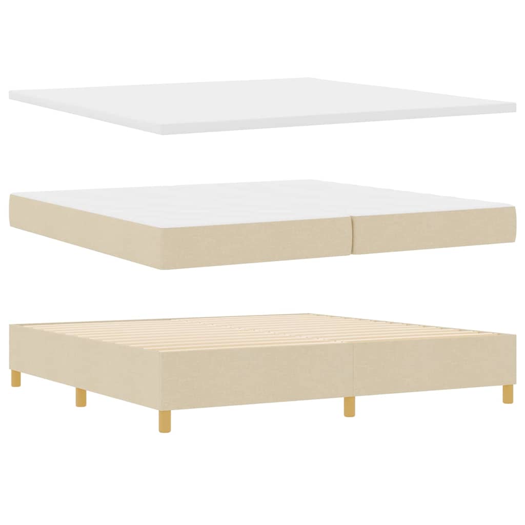 Boxspringbed Met Matras Donkergrijs 90X190 Cm Met Matras Crème