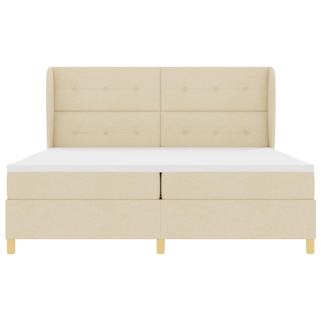 Boxspringbed Met Matras Donkergrijs 90X190 Cm Met Matras Crème