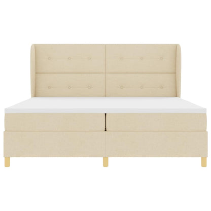 Boxspringbed Met Matras Donkergrijs 90X190 Cm Met Matras Crème