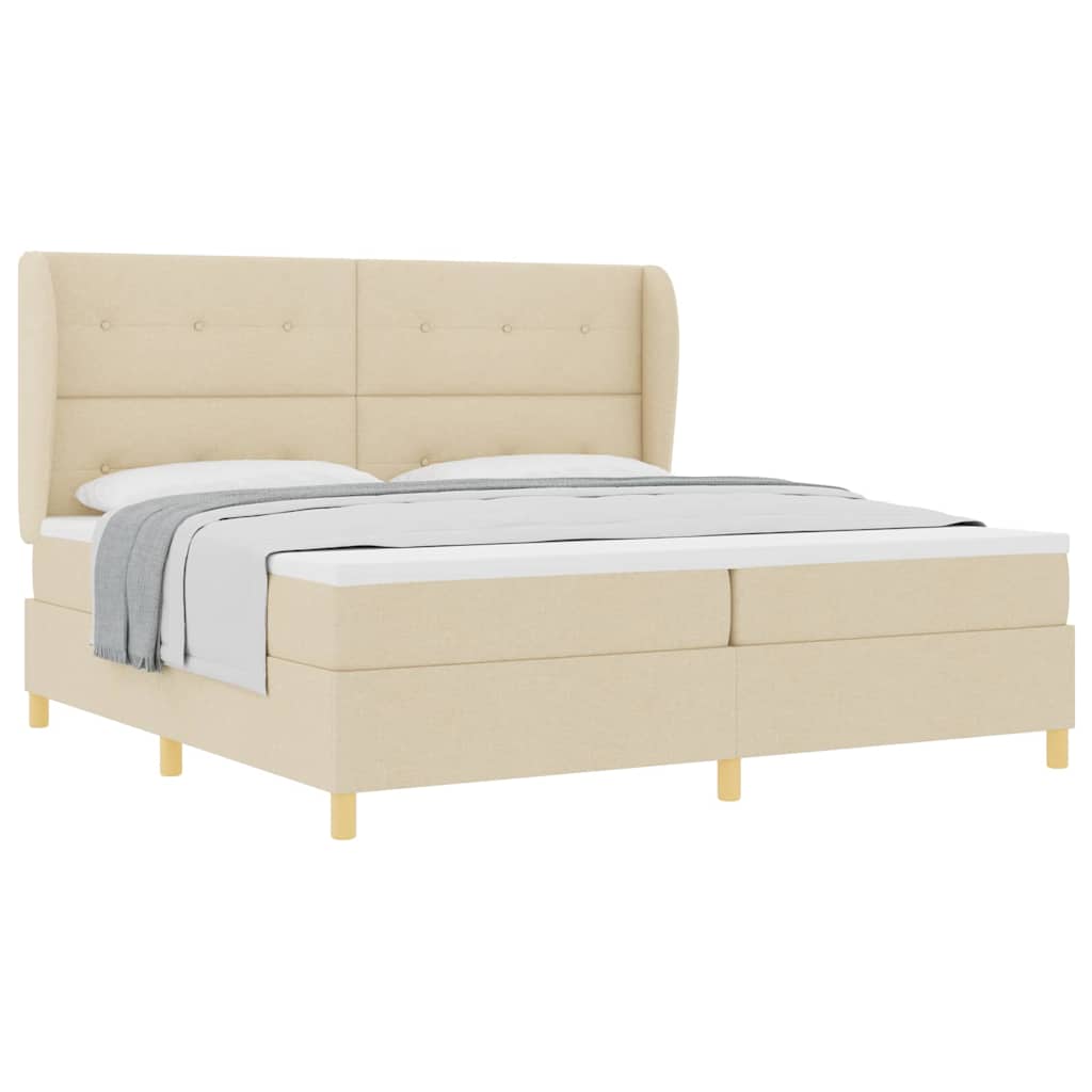 Boxspringbed Met Matras Donkergrijs 90X190 Cm Met Matras Crème