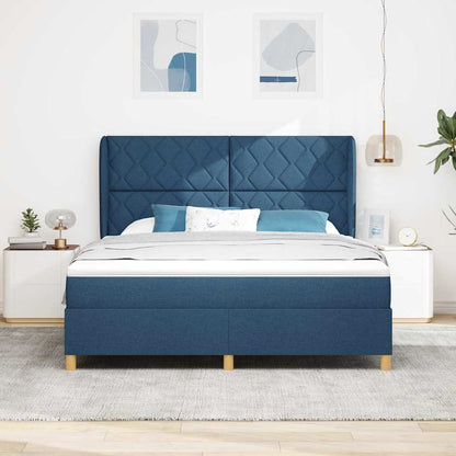 Boxspringbed Met Matras Donkergrijs 90X190 Cm Met Matras Blauw