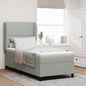 Boxspring Bed Met Matras Fluweel Lichtgrijs