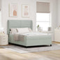 Boxspring Bed Met Matras Fluweel Lichtgrijs