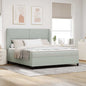 Boxspring Bed Met Matras Fluweel Lichtgrijs