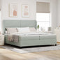 Boxspring Bed Met Matras Fluweel Lichtgrijs