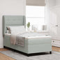 Boxspring Bed Met Matras Fluweel Lichtgrijs