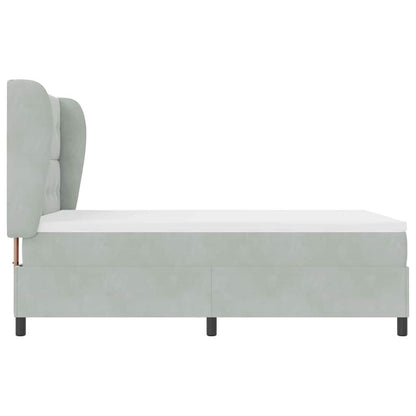 Boxspring Bed Met Matras Fluweel Lichtgrijs