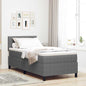Boxspring Bed Lichtgrijs En Wit. 193 X 90 X 88 Cm Katoenen Stof