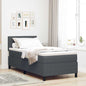 Boxspring Bed Lichtgrijs En Wit. 193 X 90 X 88 Cm Katoenen Stof