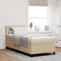 Boxspring Bed Lichtgrijs En Wit. 193 X 90 X 88 Cm Katoenen Stof