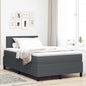 Boxspring Bed Lichtgrijs En Wit. 193 X 90 X 88 Cm Katoenen Stof