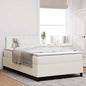 Boxspring Bed Lichtgrijs En Wit. 193 X 90 X 88 Cm Katoenen Stof