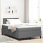 Boxspring Bed Lichtgrijs En Wit. 193 X 90 X 88 Cm Katoenen Stof
