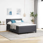 Boxspring Bed Lichtgrijs En Wit. 193 X 90 X 88 Cm Katoenen Stof