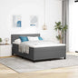 Boxspring Bed Lichtgrijs En Wit. 193 X 90 X 88 Cm Katoenen Stof
