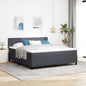 Boxspring Bed Lichtgrijs En Wit. 193 X 90 X 88 Cm Katoenen Stof