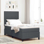 Boxspring Bed Lichtgrijs En Wit. 193 X 90 X 88 Cm Katoenen Stof