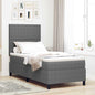 Boxspring Bed Lichtgrijs En Wit. 193 X 90 X 88 Cm Katoenen Stof