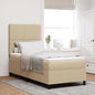 Boxspring Bed Lichtgrijs En Wit. 193 X 90 X 88 Cm Katoenen Stof