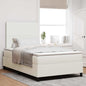 Boxspring Bed Lichtgrijs En Wit. 193 X 90 X 88 Cm Katoenen Stof