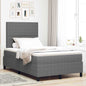 Boxspring Bed Lichtgrijs En Wit. 193 X 90 X 88 Cm Katoenen Stof