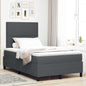 Boxspring Bed Lichtgrijs En Wit. 193 X 90 X 88 Cm Katoenen Stof