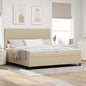 Boxspring Bed Lichtgrijs En Wit. 193 X 90 X 88 Cm Katoenen Stof
