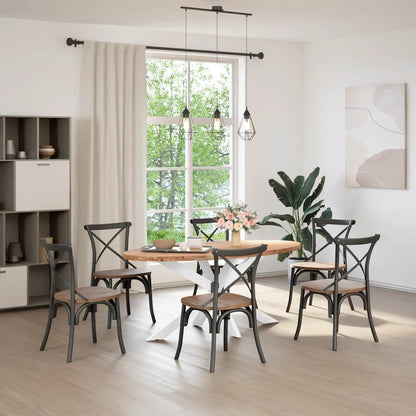 Eettafel Ovaal Massief Eikenhout Lichtbruin