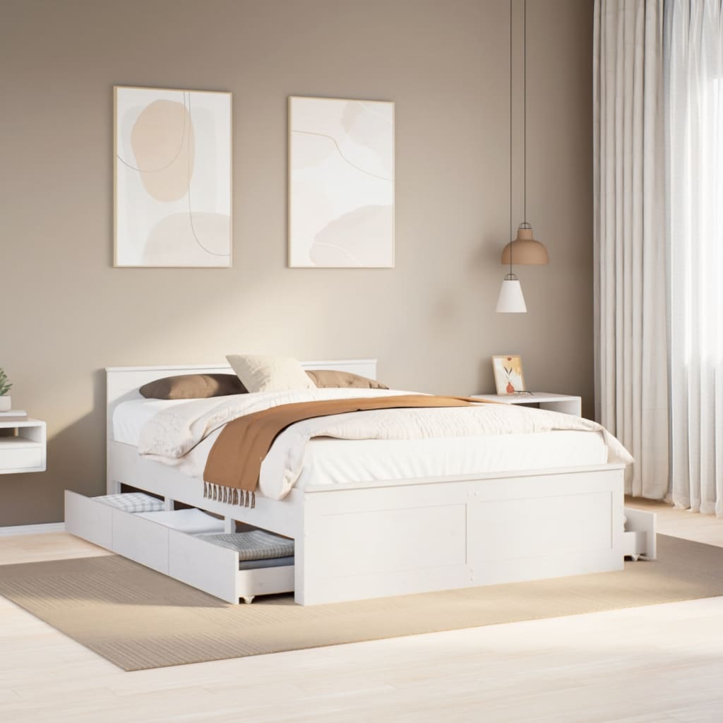 Bedframe Zonder Matras Met Hoofdbord Grenenhout