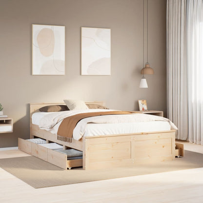 Bedframe Zonder Matras Met Hoofdbord Grenenhout