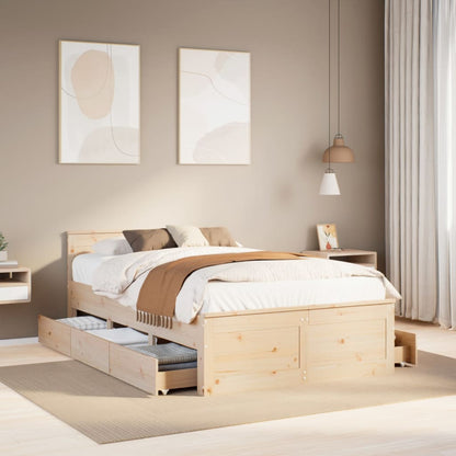 Bedframe Zonder Matras Met Hoofdbord Grenenhout