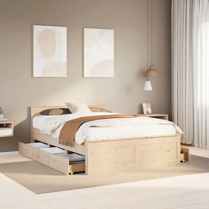 Bedframe Zonder Matras Met Hoofdbord Grenenhout
