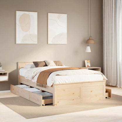 Bedframe Zonder Matras Met Hoofdbord Grenenhout