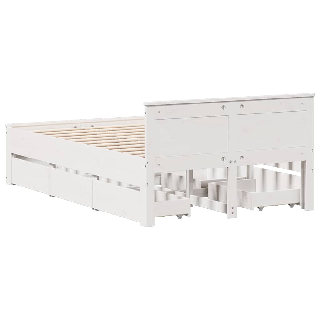 Bedframe Zonder Matras Met Hoofdbord Grenenhout
