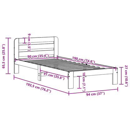 Bedframe Zonder Matras Massief Grenenhout