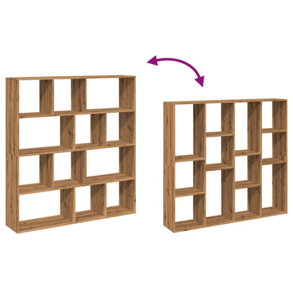 Boekenkast 132X29X141,5 Cm Bewerkt Hout Artisanaal Eikenkleur Artisian Oak