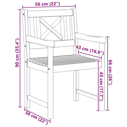 Tuinstoel 4 Pcs Bruin 56 X 56 X 90 Cm Massief Acaciahout