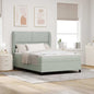 Boxspring Bed Met Matras Fluweel Lichtgrijs