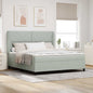 Boxspring Bed Met Matras Fluweel Lichtgrijs