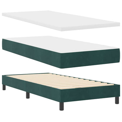 Boxspringbed Met Matras Zwart 100X200 Cm Fluweel Donkergroen