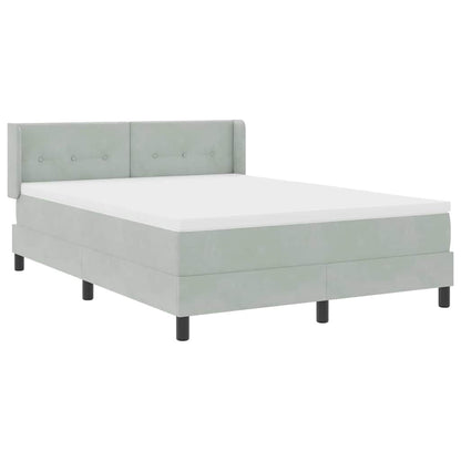 Boxspringbed Met Matras Zwart 100X200 Cm Fluweel Lichtgrijs