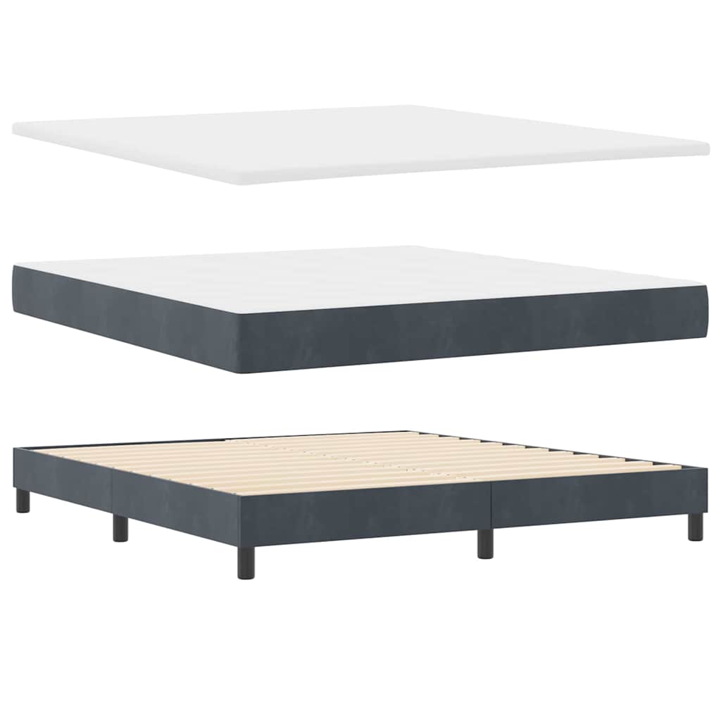 Boxspringbed Met Matras Zwart 100X200 Cm Fluweel Donkergrijs