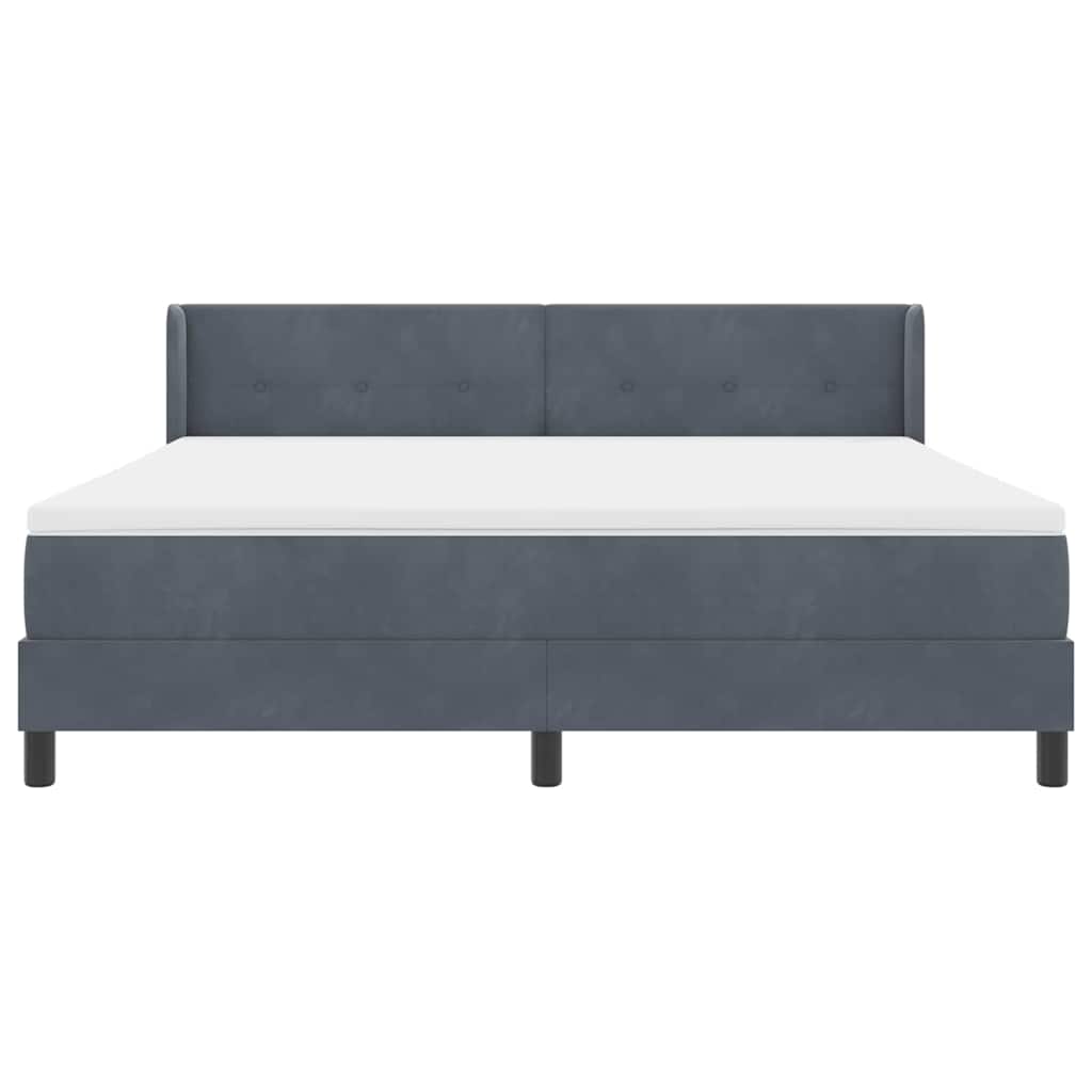 Boxspringbed Met Matras Zwart 100X200 Cm Fluweel Donkergrijs