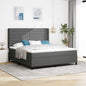 Boxspring Bed Met Matras Stof Donkergrijs