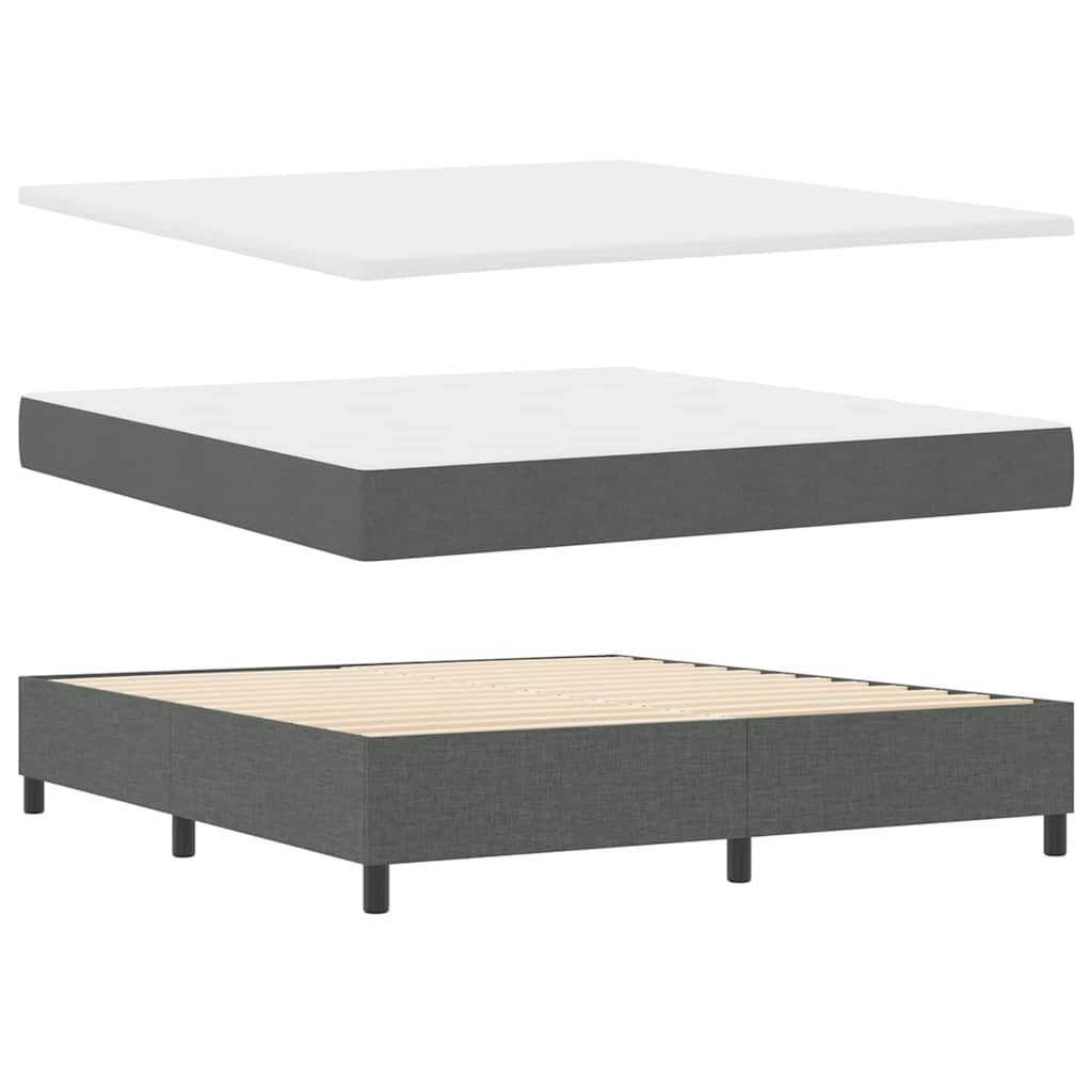 Boxspring Bed Met Matras Stof Donkergrijs
