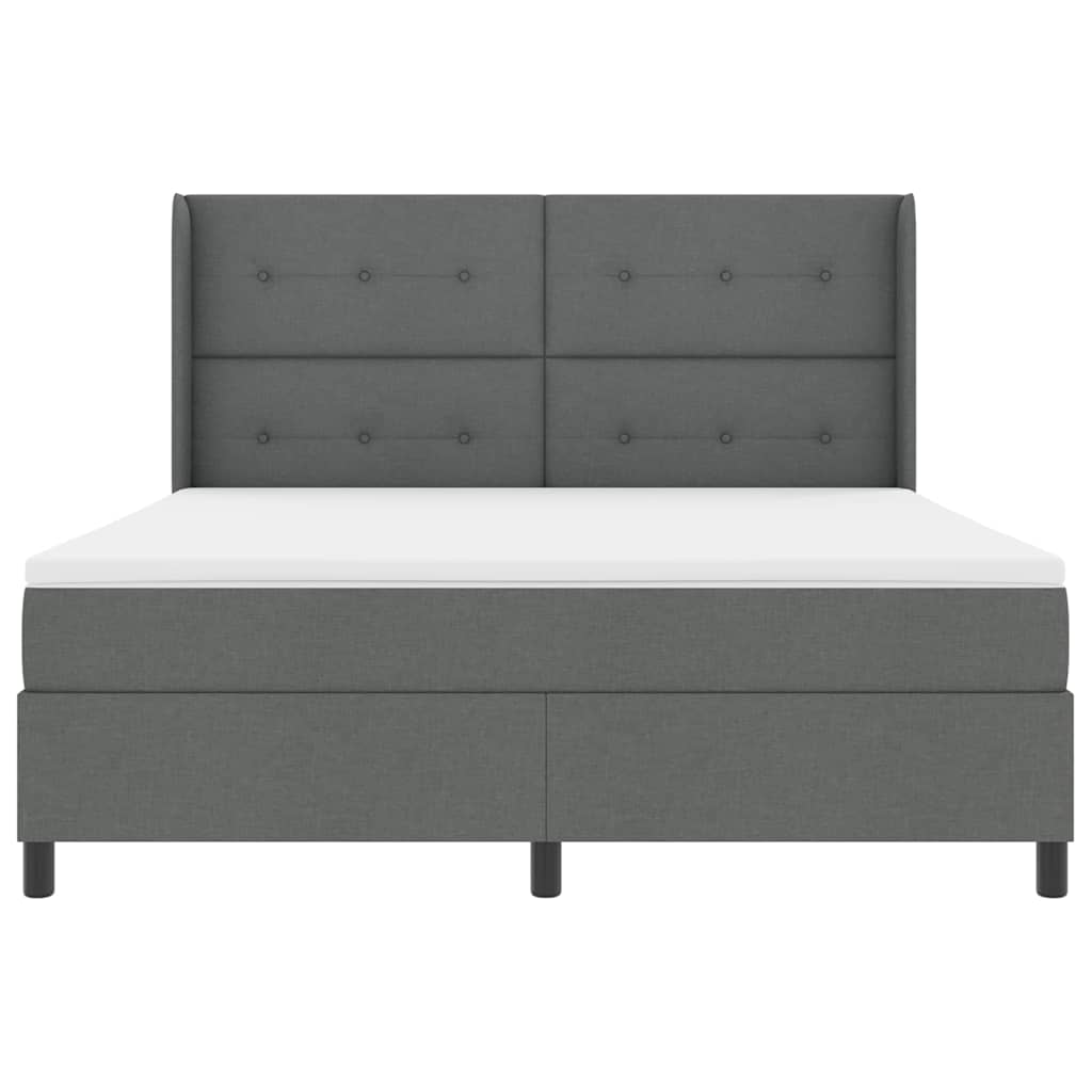 Boxspring Bed Met Matras Stof Donkergrijs