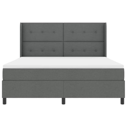 Boxspring Bed Met Matras Stof Donkergrijs