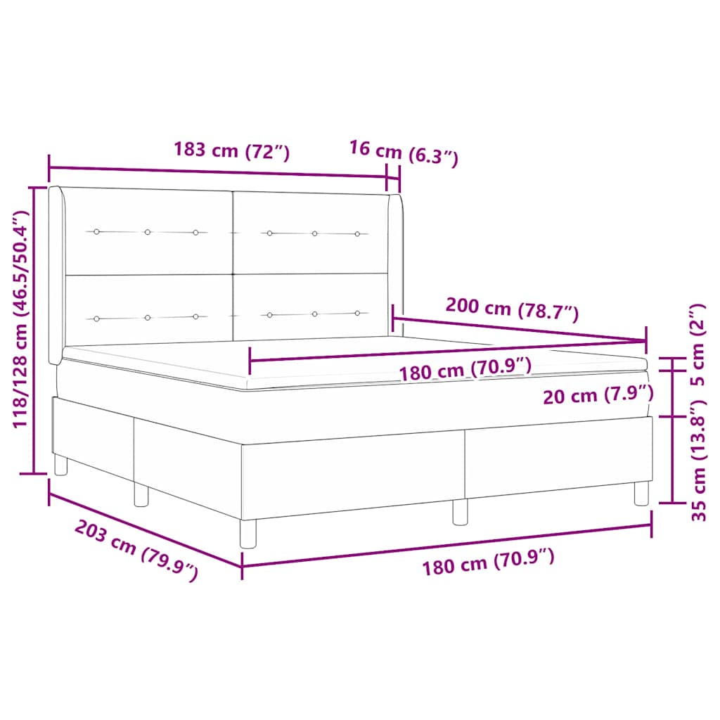Boxspring Bed Met Matras Met Hoofdeinde Stof Zwart