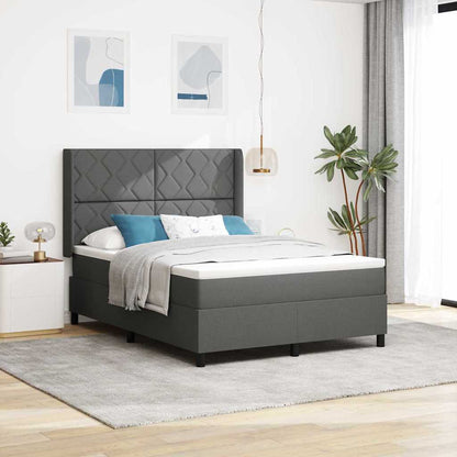 Boxspring Bed Met Matras Stof Donkergrijs
