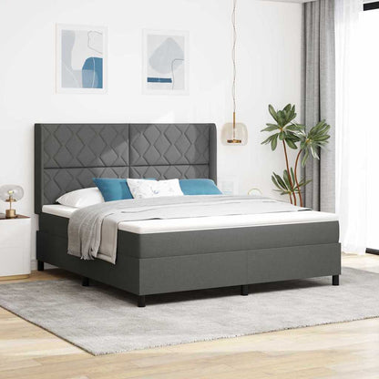 Boxspring Bed Met Matras Stof Donkergrijs